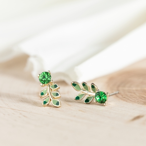 Petite Foliage Earring Studs - Only 1 left! - Picture 3 of 5